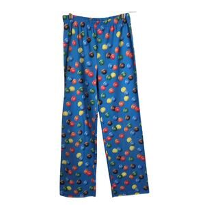 Child's PJ Bottoms M&Ms Size L 100% Polyester 22" Waist 23" Inseam  Blue Multi